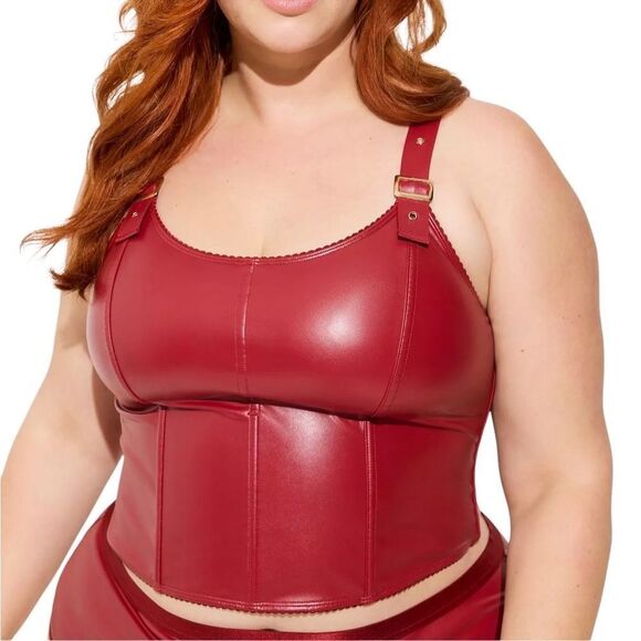 Torrid Pleather Bustier – Size 1 (14-16) – Red - Picture 4 of 7